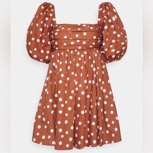 Abercrombie & Fitch Polka Dot Emerson Dress Puff Sleeve Ruched Balloon Mini